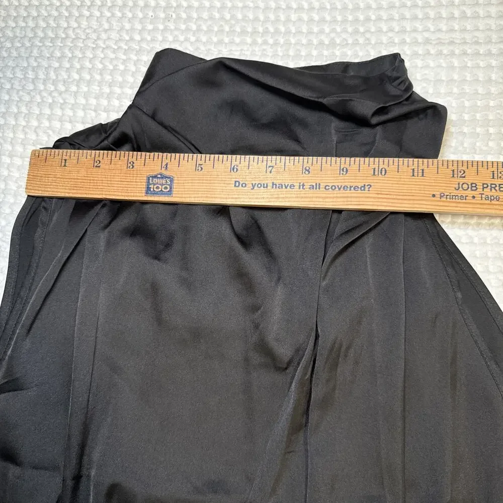 BTFBM Womens Satin Mock Neck Sleeveless Summer Shorts Romper Solid Black Lg NWT